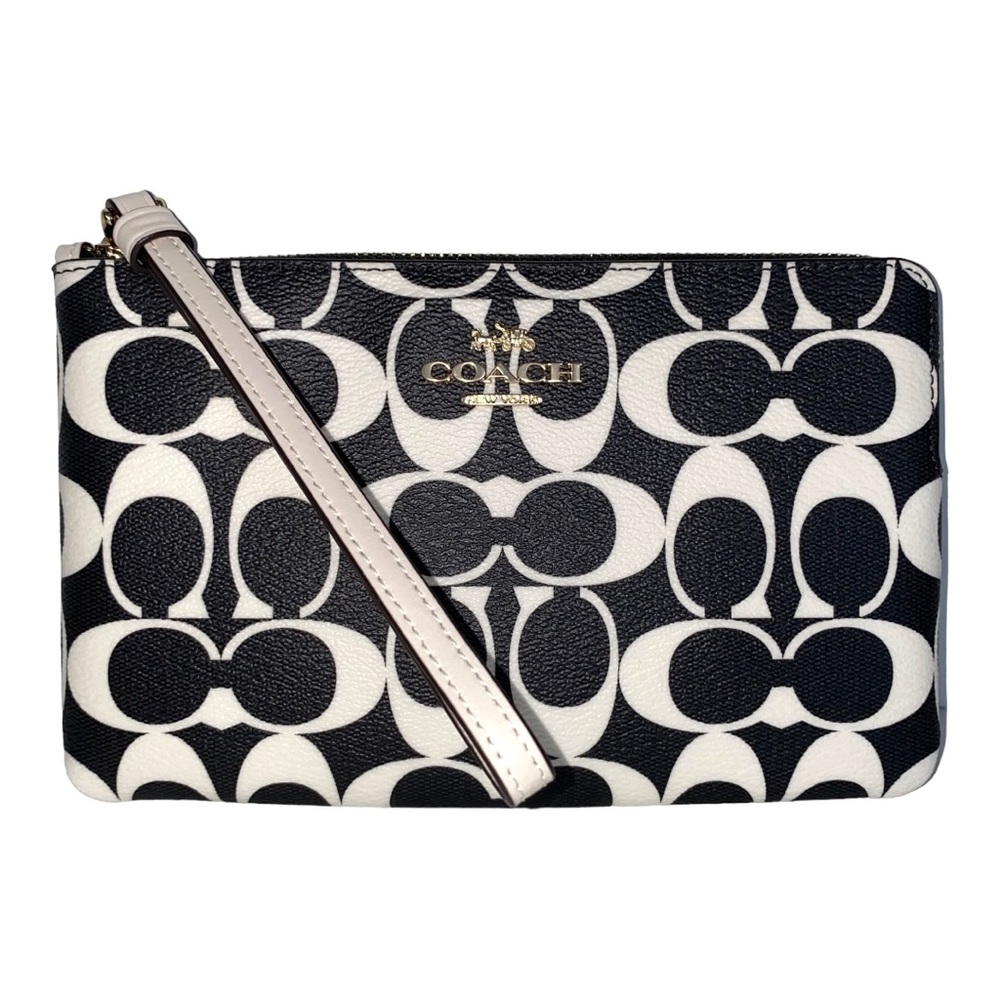 Coach Large Zip Signature Wristlet - Picture 1 of 9
